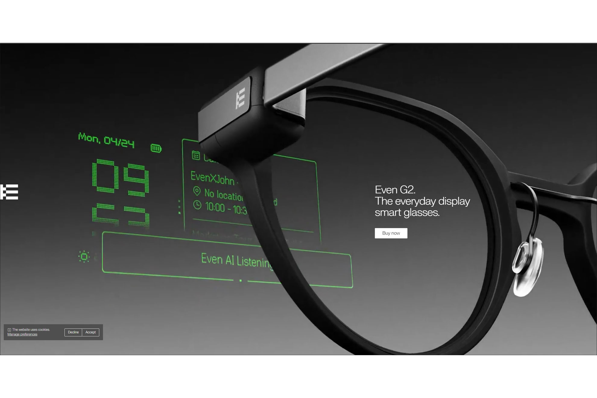 ニュース スマートグラスEven G2の新機能「Terminal Mode」を提供開始 